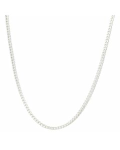 New Sterling Silver 24 Inch Square Franco Chain Necklace