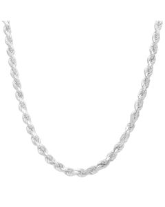 New Sterling Silver 24 Inch Hollow Rope Chain Necklace 1.oz