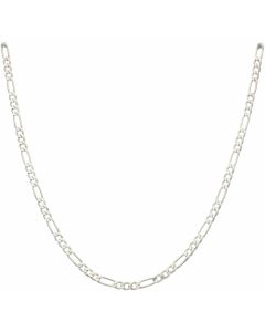 New Sterling Silver 18" Solid Figaro Chain Necklace