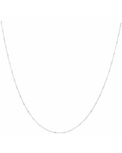 New Sterling Silver 16" Diamond-Cut Tube Bobble Chain Necklace