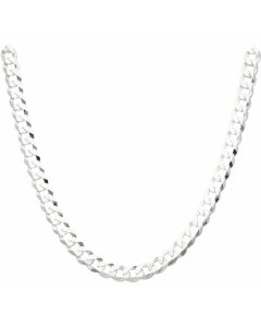 New Sterling Silver 24 Inch Bevelled Curb Chain Necklace 1.4oz