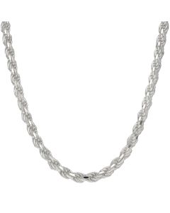 New Sterling Silver 26" Diamond-Cut Solid Rope Chain Necklace