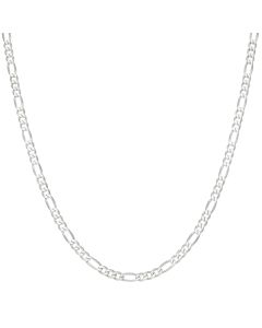 New Sterling Silver 16" Figaro Link Chain Necklace