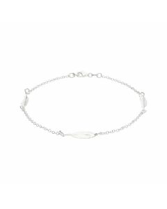 New Sterling Silver Multi Feather 10 Inch Anklet