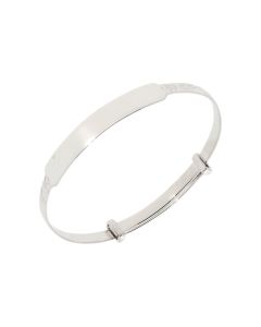 New Sterling Silver Childs Patterned Expanding Identity Bangle