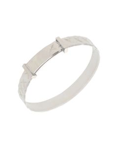 New Sterling Silver Patterned Expanding Baby Bangle