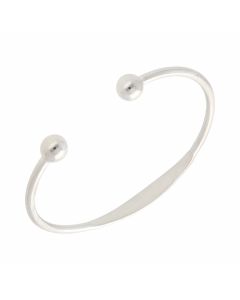 New Sterling Silver Ladies Torque Identity Bangle