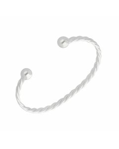 New Sterling Silver Ladies Solid Twisted Torque Bangle