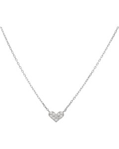 New Sterling Silver Cubic Zirconia Heart Necklace