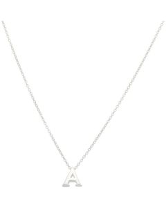 New Sterling Silver Initial A Pendant Adjustable Chain Necklace