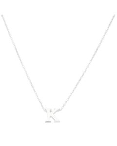 New Sterling Silver Initial K Pendant Adjustable Chain Necklace