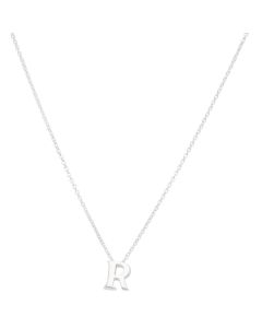 New Sterling Silver Initial R Pendant Adjustable Chain Necklace