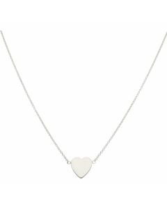 New Sterling Silver 14mm Heart 16-18" Necklace
