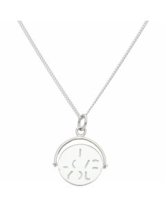 New Sterling Silver I Love You Spinner Pendant & 18" Necklace