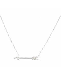 New Sterling Silver Arrow Necklace Adjustable 16-18" Chain