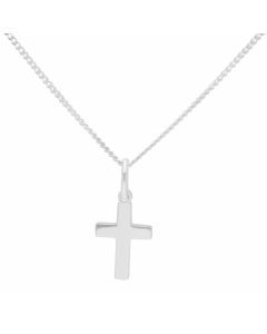 New Sterling Silver Tiny Cross & 16" Chain Necklace