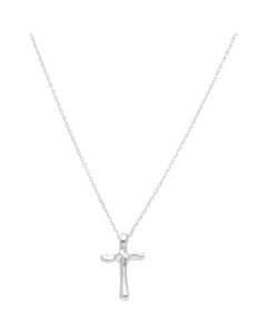 New Sterling Silver Wonky Cross Adjustable 18-20" Necklace