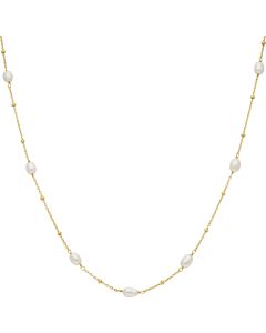 New Sterling Silver Adjustable 16-18" Fresh Water Pearl Necklace