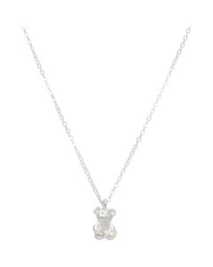 New Sterling Silver Cubic Zirconia Teddy Bear 16-18" Necklace