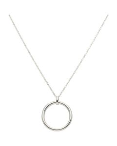 New Sterling Silver Circle Pendant & 18" Chain Necklace