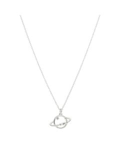 New Sterling Silver Cubic Zirconia Planet 16-18" Necklace