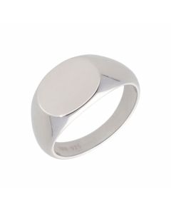 New Sterling Silver Gents Oval Signet Ring