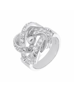 New Sterling Silver Cubic Zirconia Large Knot Ring