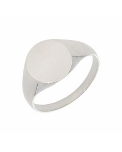 New Sterling Silver Polished Oval Signet Ring