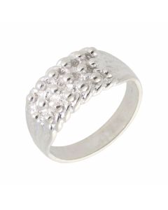 New Sterling Silver 3 Row Keeper Ring