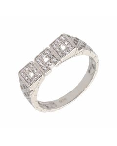 New Sterling Silver Cubic Zirconia DAD Ring