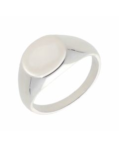 New Sterling Silver Oval Shaped Signet Ring