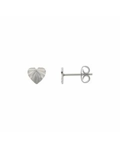 New Sterling Silver Patterned Heart Stud Earrings