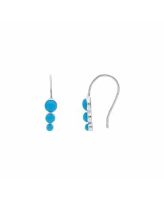 New Sterling Silver Graduated Turquoise Drop Earrings
