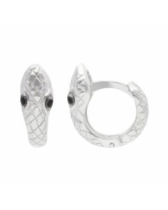 New Sterling Silver Snake Huggie Hoop Earrings