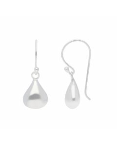 New Sterling Silver Teardrop Small Hook Through Drop Earrings