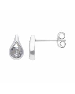 New Sterling Silver Cubic Zirconia Stud Earrings