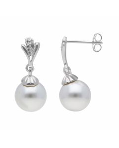 New Sterling Silver Simulated Pearl Drop Rearrings