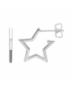 New Sterling Silver Cut-Out Star Stud Earrings