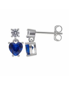 New Silver Blue Colour Cubic Zircoia Small Drop Earrings