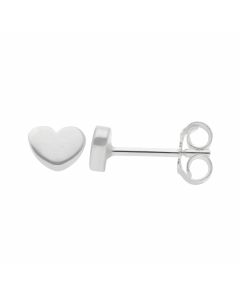 New Sterling Silver Small Heart Stud Earrings