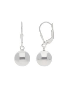 New Sterling Silver 10mm Ball Drop Earrings with Leverback Wires