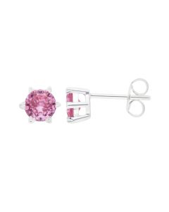 New Sterling Silver Cubic Zirconia Pretty Solitaire Stud Earring