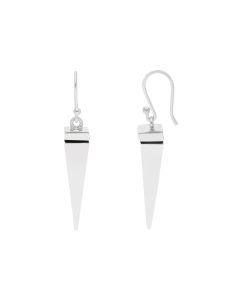 New Sterling Silver Long Spike Hook Through Drop Earrings