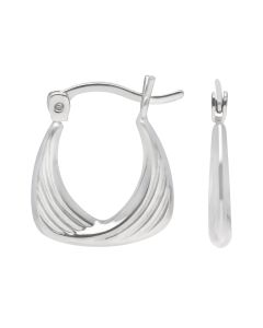 New Sterling Silver Small Patterned Hoop Earrings