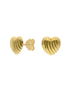 Gold Plated Sterling Silver Heart Stud Earrings