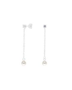 New Sterling Silver Freshwater Cultured Pearl Drop Earrings
