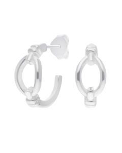New Sterling Silver Open Loop Hoop Earrings