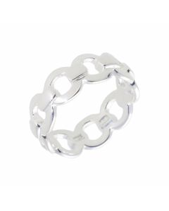 New Sterling Silver Open Chain Link Band Ring