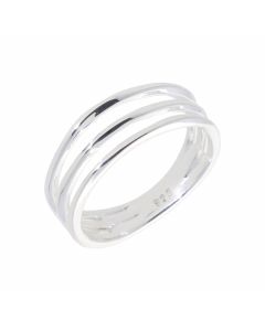 New Sterling Silver Triple Cut-Out Band Ring