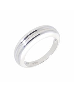 New Sterling Silver Grooved Band Ring